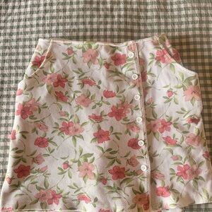 Vintage Floral Button-Down Skort